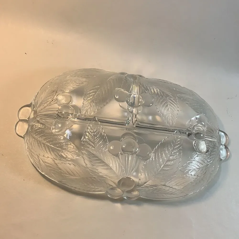 Cherry Patch Clear Glass 3 Divided Serving Tray
